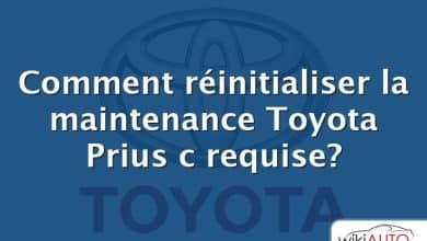 Comment réinitialiser la maintenance Toyota Prius c requise?