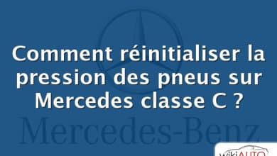 Comment réinitialiser la pression des pneus sur Mercedes classe C ?