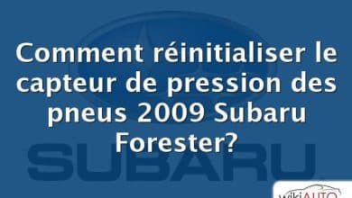Comment réinitialiser le capteur de pression des pneus 2009 Subaru Forester?