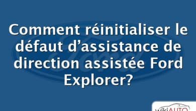 Comment réinitialiser le défaut d’assistance de direction assistée Ford Explorer?