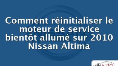 Comment réinitialiser le moteur de service bientôt allumé sur 2010 Nissan Altima