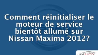 Comment réinitialiser le moteur de service bientôt allumé sur Nissan Maxima 2012?