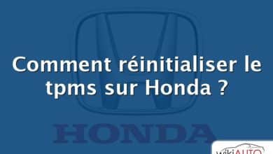 Comment réinitialiser le tpms sur Honda ?