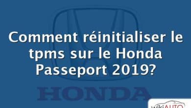 Comment réinitialiser le tpms sur le Honda Passeport 2019?