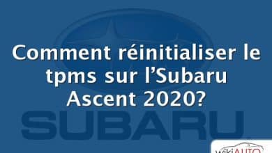 Comment réinitialiser le tpms sur l’Subaru Ascent 2020?