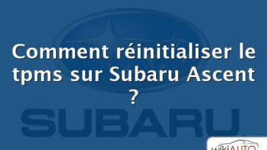 Comment réinitialiser le tpms sur Subaru Ascent ?