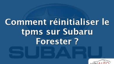 Comment réinitialiser le tpms sur Subaru Forester ?