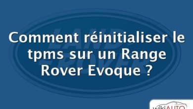 Comment réinitialiser le tpms sur un Range Rover Evoque ?