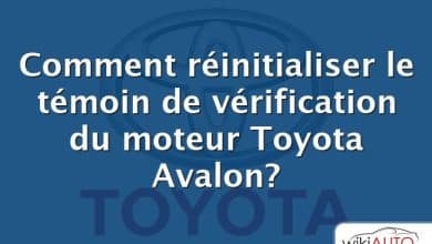 Comment réinitialiser le témoin de vérification du moteur Toyota Avalon?