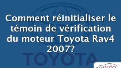 Comment réinitialiser le témoin de vérification du moteur Toyota Rav4 2007?