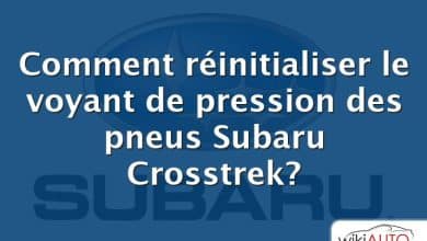 Comment réinitialiser le voyant de pression des pneus Subaru Crosstrek?
