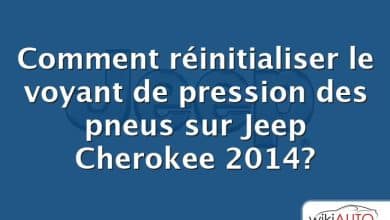 Comment réinitialiser le voyant de pression des pneus sur Jeep Cherokee 2014?