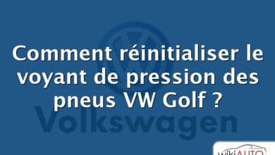 Comment réinitialiser le voyant de pression des pneus VW Golf ?