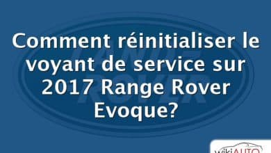 Comment réinitialiser le voyant de service sur 2017 Range Rover Evoque?