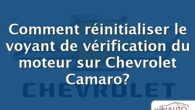 Comment réinitialiser le voyant de vérification du moteur sur Chevrolet Camaro?