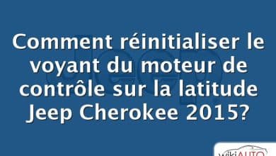 Comment réinitialiser le voyant du moteur de contrôle sur la latitude Jeep Cherokee 2015?