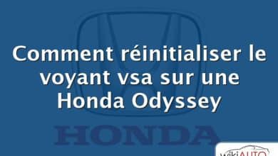 Comment réinitialiser le voyant vsa sur une Honda Odyssey