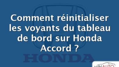 Comment réinitialiser les voyants du tableau de bord sur Honda Accord ?