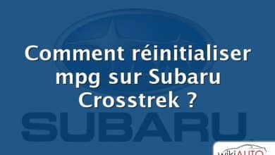 Comment réinitialiser mpg sur Subaru Crosstrek ?