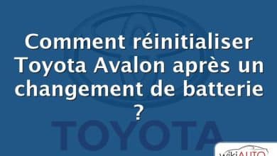 Comment réinitialiser Toyota Avalon après un changement de batterie ?