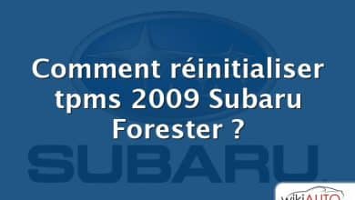 Comment réinitialiser tpms 2009 Subaru Forester ?