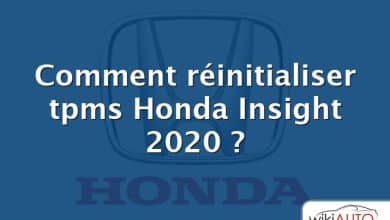 Comment réinitialiser tpms Honda Insight 2020 ?