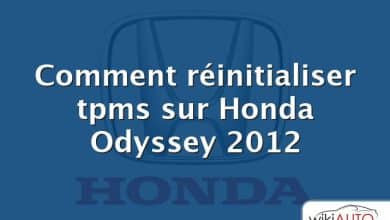 Comment réinitialiser tpms sur Honda Odyssey 2012