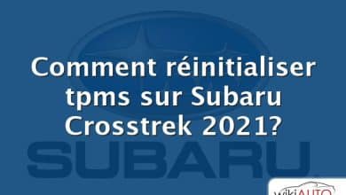 Comment réinitialiser tpms sur Subaru Crosstrek 2021?