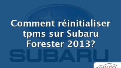 Comment réinitialiser tpms sur Subaru Forester 2013?