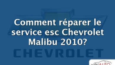 Comment réparer le service esc Chevrolet Malibu 2010?