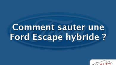 Comment sauter une Ford Escape hybride ?
