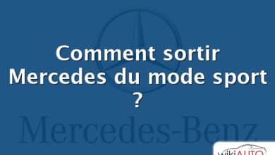 Comment sortir Mercedes du mode sport ?