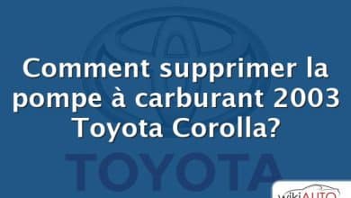 Comment supprimer la pompe à carburant 2003 Toyota Corolla?