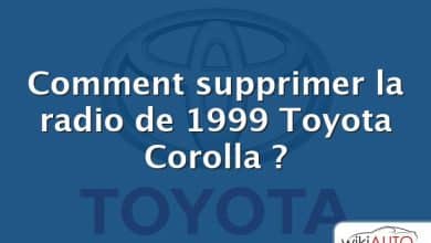 Comment supprimer la radio de 1999 Toyota Corolla ?