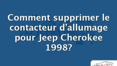 Comment supprimer le contacteur d’allumage pour Jeep Cherokee 1998?