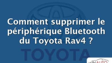 Comment supprimer le périphérique Bluetooth du Toyota Rav4 ?