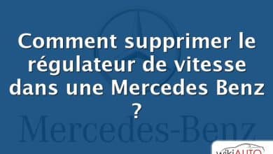 Comment supprimer le régulateur de vitesse dans une Mercedes Benz ?