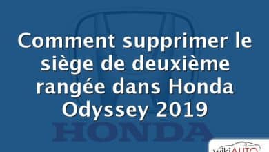 Comment supprimer le siège de deuxième rangée dans Honda Odyssey 2019