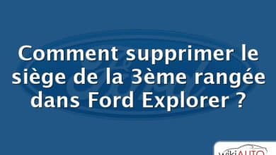Comment supprimer le siège de la 3ème rangée dans Ford Explorer ?