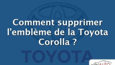 Comment supprimer l’emblème de la Toyota Corolla ?