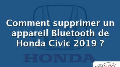 Comment supprimer un appareil Bluetooth de Honda Civic 2019 ?