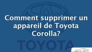 Comment supprimer un appareil de Toyota Corolla?