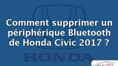 Comment supprimer un périphérique Bluetooth de Honda Civic 2017 ?
