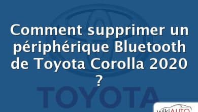 Comment supprimer un périphérique Bluetooth de Toyota Corolla 2020 ?