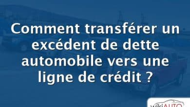 Comment transférer un excédent de dette automobile vers une ligne de crédit ?