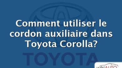 Comment utiliser le cordon auxiliaire dans Toyota Corolla?