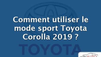Comment utiliser le mode sport Toyota Corolla 2019 ?