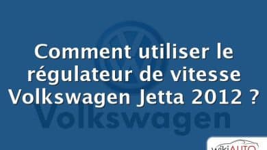 Comment utiliser le régulateur de vitesse Volkswagen Jetta 2012 ?