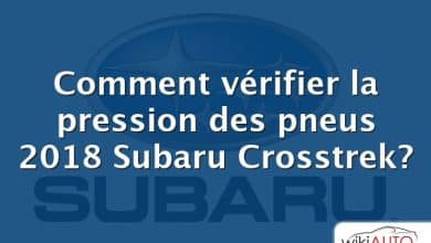 Comment vérifier la pression des pneus 2018 Subaru Crosstrek?