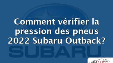 Comment vérifier la pression des pneus 2022 Subaru Outback?